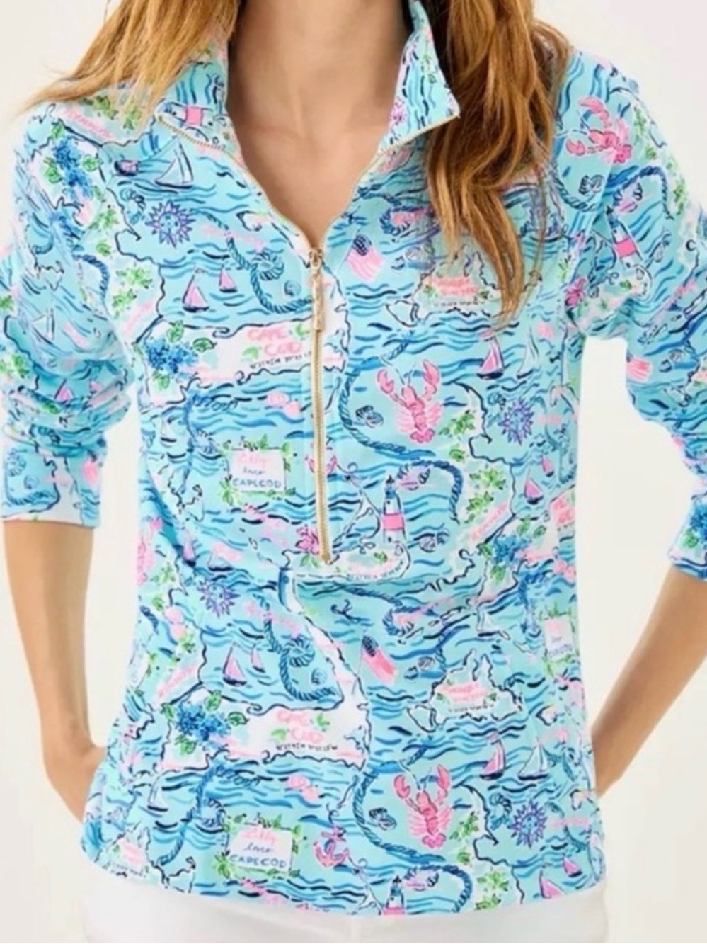 EUC Lilly Pulitzer “Lilly Loves Cape Cod” Skipper Popover XL